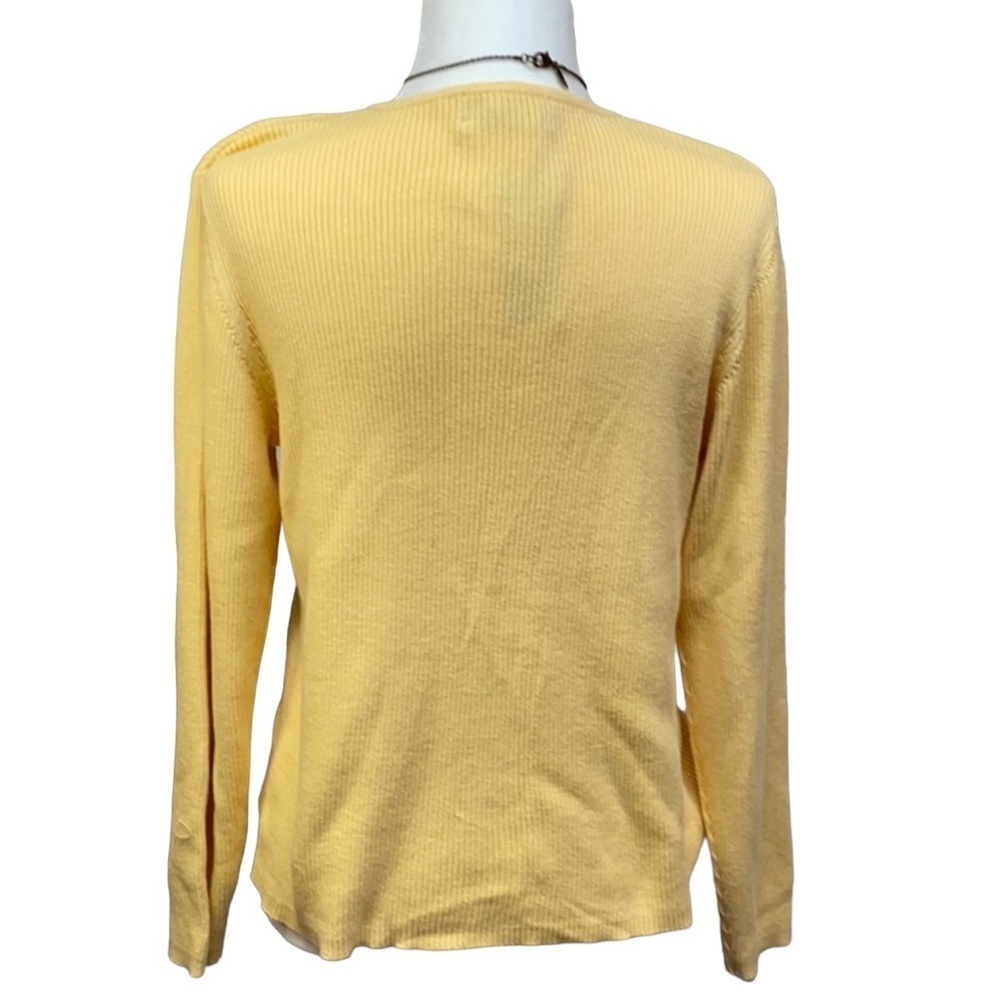 Ribbed Cardigan In Yellow - Picture 2 of 3